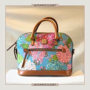 Dooney and Bourke Hydrangea Monogram Domed Zip Sachel